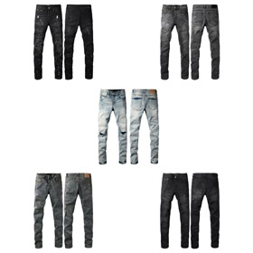 Purple Brand washed, ripped, distressed, rhinestone-embellished, stretch-effect slim-fit jeans-4548